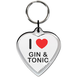 I Love Gin and Tonic Small Heart Shaped Key Ring I Love Gin and Tonic Small Heart Shaped Key Ring