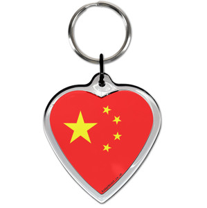 China Flag Small Heart Shaped Key Ring