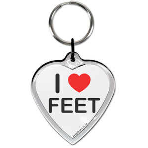 I Love Feet Small Heart Shaped Key Ring