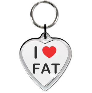 I Love Fat Small Heart Shaped Key Ring I Love Fat Small Heart Shaped Key Ring