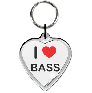 I Love Bass Small Heart Shaped Key Ring I Love Bass Small Heart Shaped Key Ring