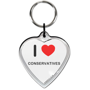 I love Conservatives Small Heart Shaped Key Ring