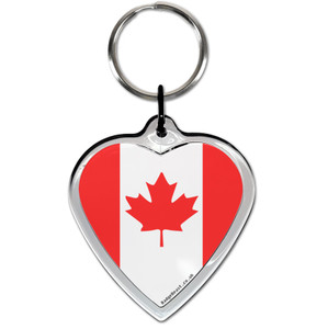 Canada Flag Small Heart Shaped Key Ring Canada Flag Small Heart Shaped Key Ring