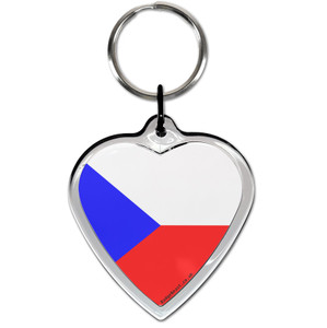 Czech Republic Flag Small Heart Shaped Key Ring