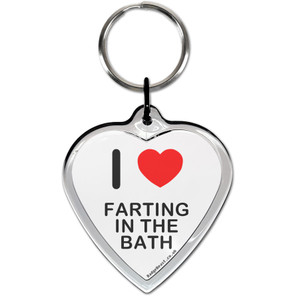 I Love Farting In The Bath Small Heart Shaped Key Ring I Love Farting In The Bath Small Heart Shaped Key Ring