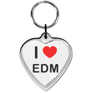 I love EDM Small Heart Shaped Key Ring I love EDM Small Heart Shaped Key Ring