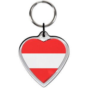 Austria Flag Small Heart Shaped Key Ring