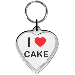 I Love Cake Small Heart Shaped Key Ring I Love Cake Small Heart Shaped Key Ring