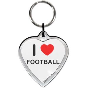 I Love Football Small Heart Shaped Key Ring