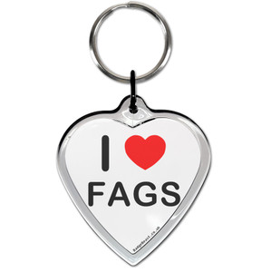 I Love Fags Small Heart Shaped Key Ring