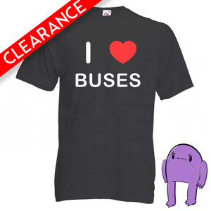 I Love Buses - Extra Large Black T Shirt (Clearance) I Love Buses - Extra Large Black T Shirt (Clearance)