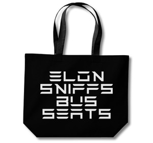 Elon Musk Sniffs Bus Seats Cotton Shopping Bag
