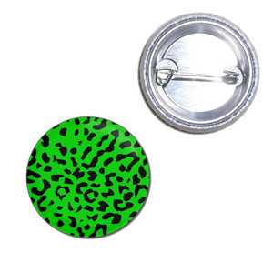 Green Leopard Print - Button Badge