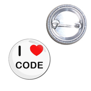 I love Code - Button Badge