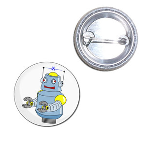 White Boy Robot - Button Badge
