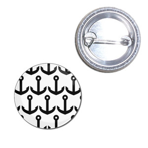 Anchor Black Pattern - Button Badge