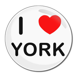 I Love York - Round Compact Mirror