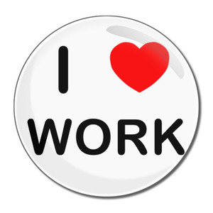 I Love Work - Round Compact Mirror