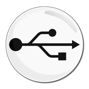 USB Logo - Round Compact Mirror