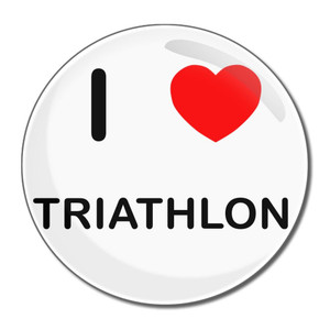 I Love Triathlon - Round Compact Mirror
