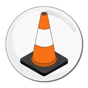 Traffic Cone - Round Compact Mirror