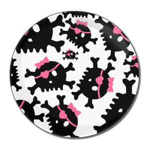Skull Bow Pattern - Round Compact Mirror Skull Bow Pattern - Round Compact Mirror