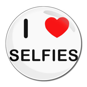 I Love Selfies - Round Compact Mirror