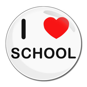 I Love School - Round Compact Mirror