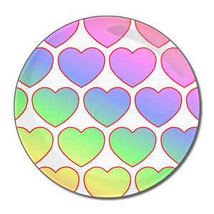 Rainbow Heart Pattern - Round Compact Mirror Rainbow Heart Pattern - Round Compact Mirror