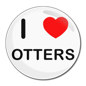 I Love Otters - Round Compact Mirror