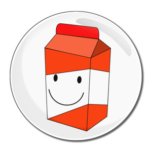 Orange Juice Carton - Round Compact Mirror Orange Juice Carton - Round Compact Mirror
