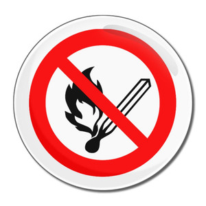 No Naked Flames - Round Compact Mirror