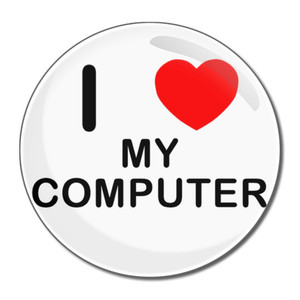 I Love My Computer - Round Compact Mirror I Love My Computer - Round Compact Mirror