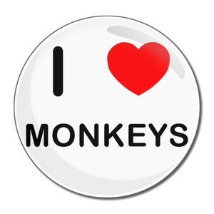 I Love Monkeys - Round Compact Mirror