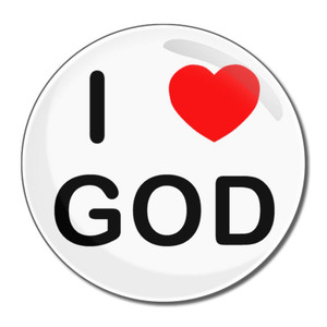 I Love God - Round Compact Mirror
