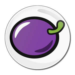 Fruit Machine Plum - Round Compact Mirror Fruit Machine Plum - Round Compact Mirror