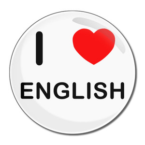 I Love English - Round Compact Mirror