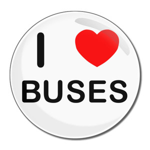 I Love Buses - Round Compact Mirror
