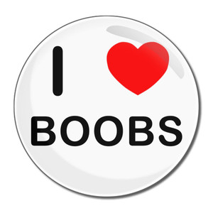 I Love Boobs - Round Compact Mirror I Love Boobs - Round Compact Mirror