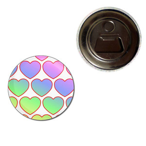 Rainbow Heart Pattern - Fridge Magnet Bottle Opener Rainbow Heart Pattern - Fridge Magnet Bottle Opener