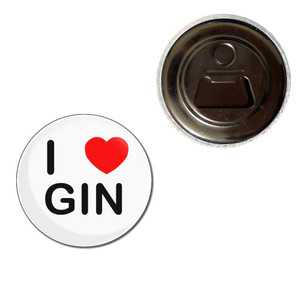 I Love Gin - Fridge Magnet Bottle Opener I Love Gin - Fridge Magnet Bottle Opener