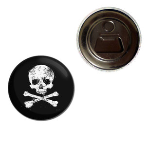 Distressed Skull and Crossbones - Fridge Magnet Bottle Opener Distressed Skull and Crossbones - Fridge Magnet Bottle Opener