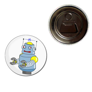 White Boy Robot - Fridge Magnet Bottle Opener White Boy Robot - Fridge Magnet Bottle Opener