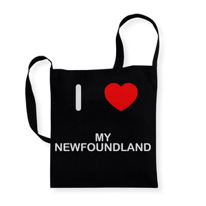 I Love My Newfoundland - Cotton Sling Bag I Love My Newfoundland - Cotton Sling Bag