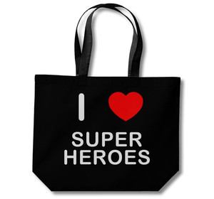 I Love Super Heroes - Cotton Shopping Bag I Love Super Heroes - Cotton Shopping Bag