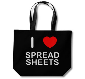 I Love Spreadsheets - Cotton Shopping Bag I Love Spreadsheets - Cotton Shopping Bag