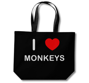I Love Monkeys - Cotton Shopping Bag I Love Monkeys - Cotton Shopping Bag