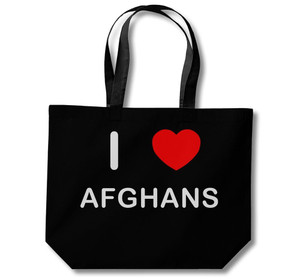 I Love Afghans - Cotton Shopping Bag I Love Afghans - Cotton Shopping Bag