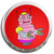 Red Girl Robot - Fridge Magnet Memo Clip