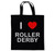 I Love Roller Derby - Cotton Tote Bag